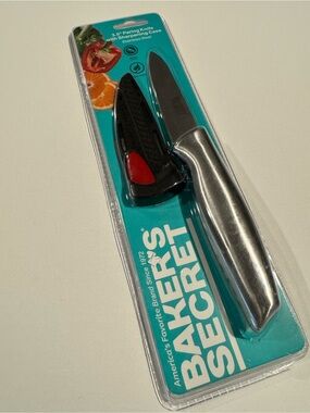 Baker's Secret 3.5” Stainless Steel Paring Knife w/Sharpening Case - NEW in Pkg